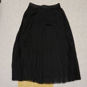 Shinestar Floor Length Pleated Black Skirt